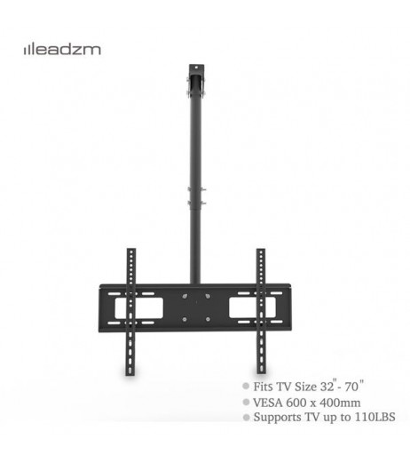 LEADZM TMC-7006 Ceiling Mount TV Wall Bracket Roof Rack Pole Retractable For 32"-70" Flat Screen