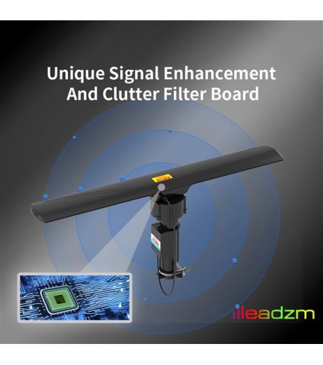 Leadzm 10000A 110V 40-860MHz 20±3dB 350°Rotation UV Dual-band Outdoor Antenna Black