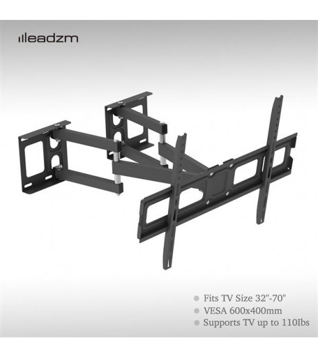 LEADZM TMSS-104 32"-70" Corner Full Motion Articulating TV Wall Mount Bracket Max Weight 50Kg VESA 600*400