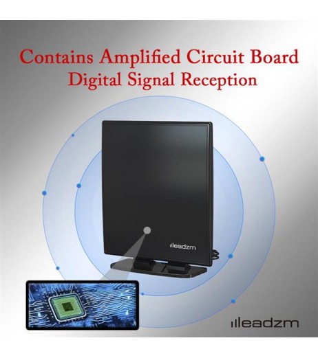 Leadzm TA-103 Indoor Digital TV HDTV Antenna UHF/VHF/1080p 4K with stand