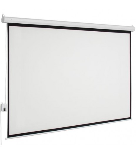 100" 4:3 80" x 60" Viewing Area Motorized Projector Screen with Remote Control Matte White