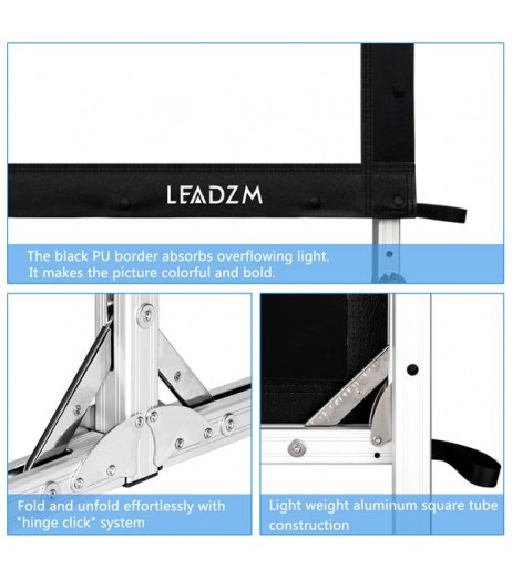 Leadzm 100" 16:9 Fast Folding Screen Outdoor Indoor Portable Projector Screen