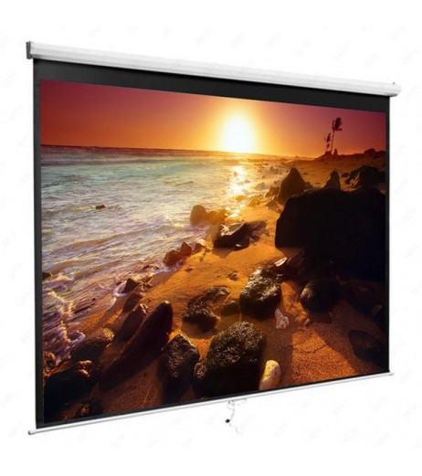 84 Inch 16:9 Manual Pull Down Projector Projection Screen Home Theater Movie