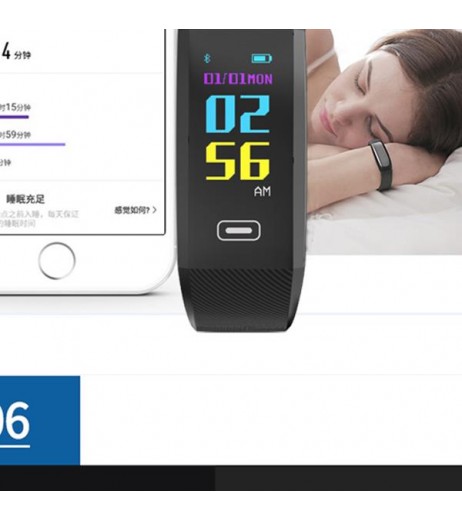 x4plus Color Screen Heart Rate Blood Pressure Pedometer Waterproof Sleep Monitoring Smart Bracelet Black