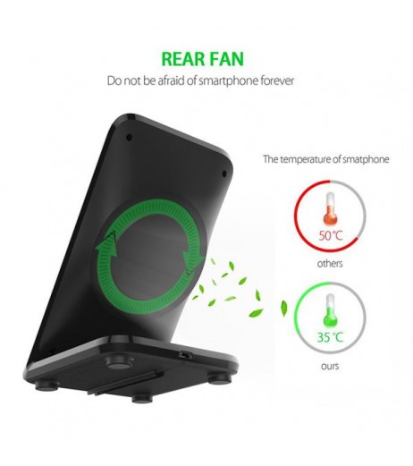 F18 Fast Wireless Charger with Air Fan Black