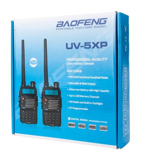 BAOFENG UV-5XP 7.4v 3000mAh 8W Dual-band Walkie Talkie Earphone Black