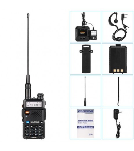 Baofeng DM-5R Dual Band DMR Digital Radio Walkie Talkie Motorola Compatible US Plug