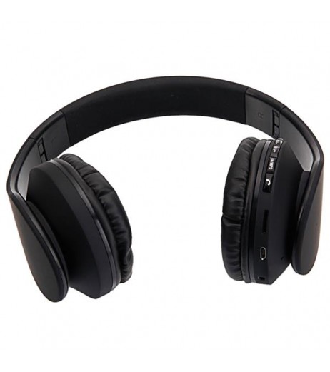 HY-811 Foldable FM Stereo MP3 Player Wired Bluetooth Headset Black