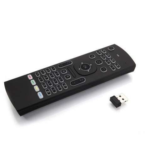 MX3B 2.4GHz Multi-Axis 81 Keys White Backlight Wireless Air Mouse with Receiver Black