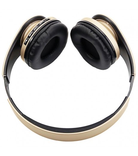 HY-811 Foldable FM Stereo MP3 Player Wired Bluetooth Headset Champagne