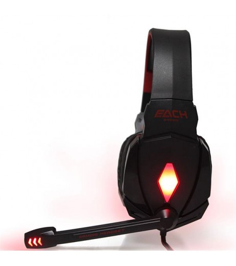 EACH G4000 Stereo Gaming Headset with Mic Volume Control Red