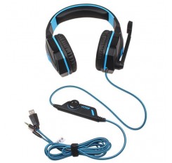 EACH G4000 Stereo Gaming Headset with Mic Volume Control Blue