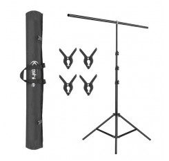 Kshioe T-Shape Backdrop Stand with 90cm Crossbar & Clamps & Carry Bag