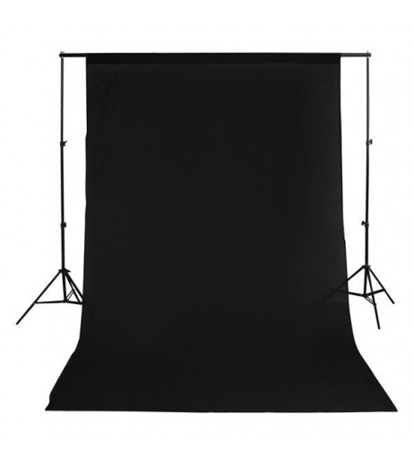 Kshioe 1.6*3m Non-woven Fabrics 2*3m Background Stand Photography Video Studio Lighting Kit Black &
