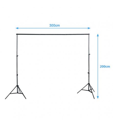 Kshioe 1.6*3m Non-woven Fabrics 2*3m Background Stand Photography Video Studio Lighting Kit Black &