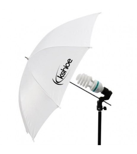 Kshioe 45W Two Lights 33" White Umbrellas 33" Silver Black Umbrellas Holders Set US plug White & Bla